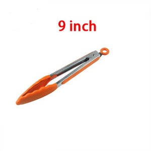 7/9/12 collu silikona pārtikas knaibles nerūsējošā tērauda knaibles Silikona neslīdoša gatavošanas skava BBQ salātu rīki Grila virtuves piederumi