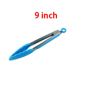 7/9/12 collu silikona pārtikas knaibles nerūsējošā tērauda knaibles Silikona neslīdoša gatavošanas skava BBQ salātu rīki Grila virtuves piederumi