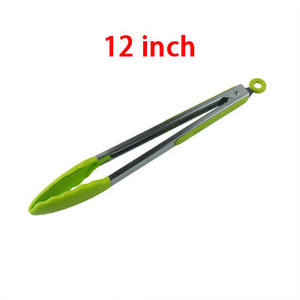 7/9/12 collu silikona pārtikas knaibles nerūsējošā tērauda knaibles Silikona neslīdoša gatavošanas skava BBQ salātu rīki Grila virtuves piederumi