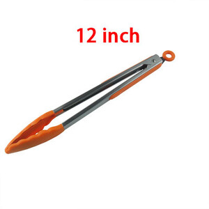 7/9/12 collu silikona pārtikas knaibles nerūsējošā tērauda knaibles Silikona neslīdoša gatavošanas skava BBQ salātu rīki Grila virtuves piederumi