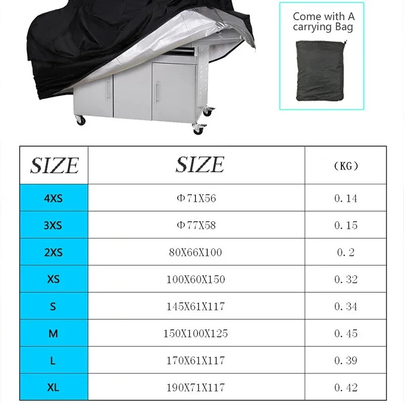 Grila pārsegs Pretputekļu ūdensizturīgs Lieljaudas grila pārsegs Lietus aizsargājošs apaļš taisnstūris āra grila pārsega piederumi