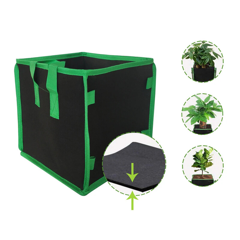 Square Potato Grow Bag Nursery Tomato Plant DIY Κάδος Φύτευσης πατάτας Felt Grow Flower Fabric Grow Pot Μη υφαντό τσαντάκι σπορόφυτου