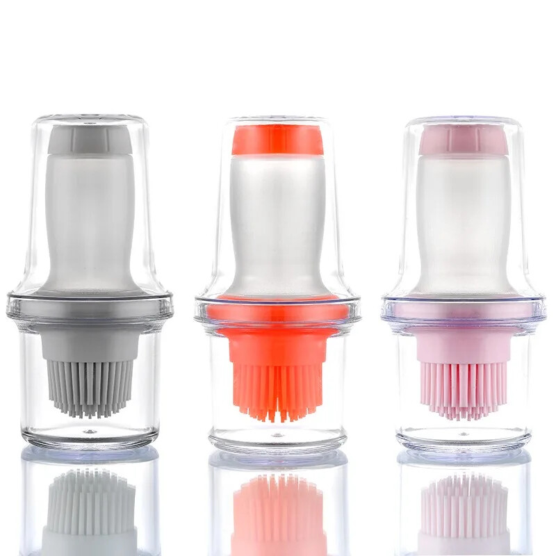 Bārbekjū mērces birste augstas temperatūras mērces pudeles eļļas pudeļu suku komplekts ar konteinera eļļas katlu ēdiena gatavošanai virtuves kempingā