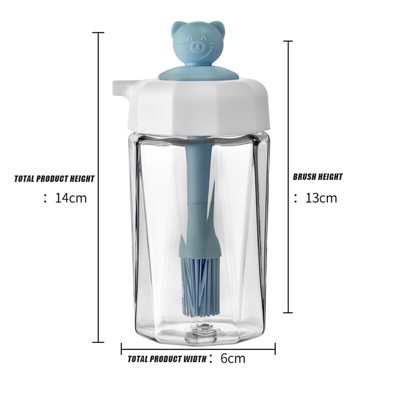 Cepamās eļļas pudele ar silikona otu garšvielu mērces pudele stikla uzglabāšanas pudeles garšvielu stikla eļļas tvertnei, virtuves instrumenti