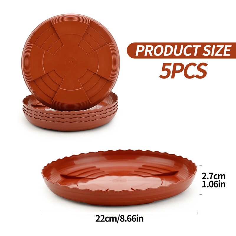 5 pakk taimepotitaldrikuid 20 cm taimetaldrik Plastikust taimepoti kandik Ümmargune taime tilkumisalus ​Vastupidavad paksemad plastikust taimealused