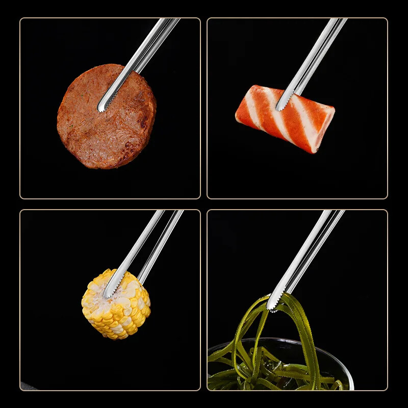 Nerūsējošā tērauda bārbekjū saspraude Pārtikas saspraudes knaibles Gaļas steiks Maizes cepšanas piederumi Kempinga piederumi Virtuves BBQ rīki
