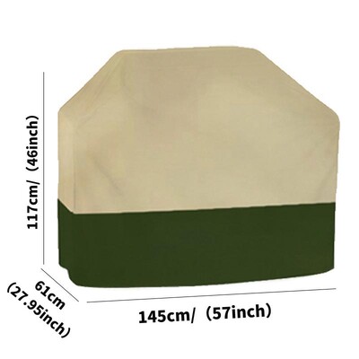 Āra grila pārsegi Lieljaudas ūdensnecaurlaidīgs mēbeļu pārsegs Smags Weber gāzes Charbroil BBQ vāks Aizsargpārklājs 210D bēšs zaļš