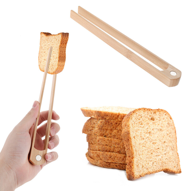 2 gabaliņi magnētiskas bambusa cepšanai koka maizes knaibles grauzdiņa knaibles virtuves piederumi, kas piemēroti visu veidu konditorejas izstrādājumiem un pārtikai
