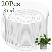 20 τμχ Πιατάκια φυτών 8 ιντσών Clear Plant Drip Tray Ανθεκτικό Ελαφρύ πλαστικό σετ δίσκου γλάστρας επαναχρησιμοποιήσιμο φυτό εσωτερικού χώρου εξωτερικού χώρου
