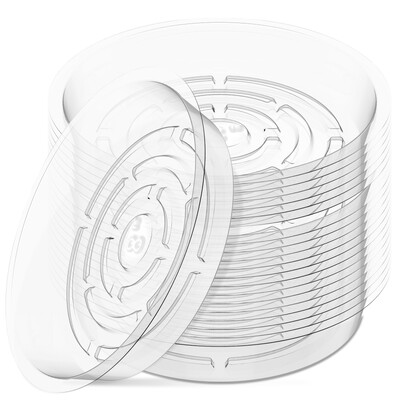 20 τμχ Πιατάκια φυτών 8 ιντσών Clear Plant Drip Tray Ανθεκτικό Ελαφρύ πλαστικό σετ δίσκου γλάστρας επαναχρησιμοποιήσιμο φυτό εσωτερικού χώρου εξωτερικού χώρου