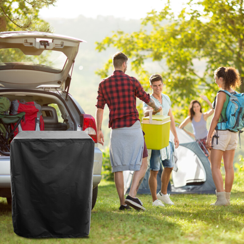 Grila pārsegs 210D Oksfordas auduma ūdensnecaurlaidīgs bārbekjū pārsegs ar auklu Putekļu necaurlaidīgs vēja necaurlaidīgs grila pārsegs Lieljaudas pārnēsājams