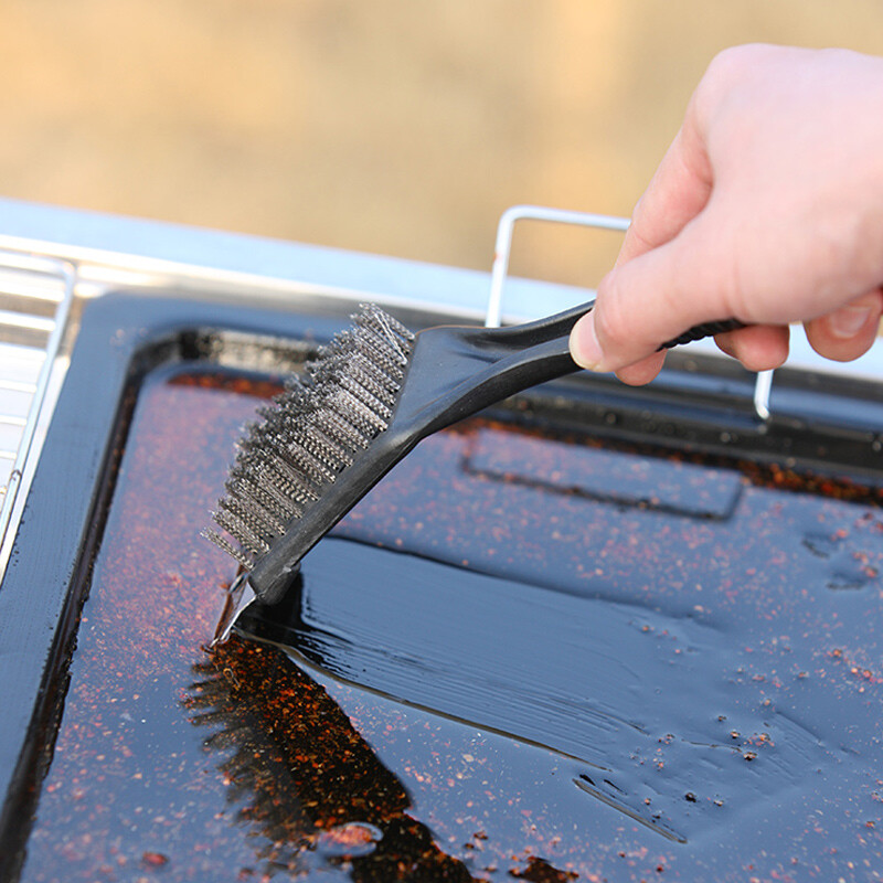 Roostevabast terasest grillihari, kaabitsaga grillipuhastustraathari, eriti tugevad grillipuhastusvahendid välitelkimiseks