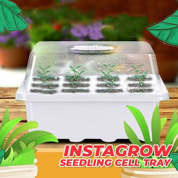 12 Hole Plant Seed Grow Box Nursery Seedling Starter Εσωτερικός Κήπος Δίσκος Αυλής Ζεστό Green House Seeding Box with Hole Seedling Box