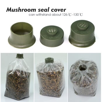 Mushroom Spawn Grow Bag Ring Cap Градинска плантатор Инструмент за култивиране на годни за консумация гъби Запечатващ се капак на филтъра Двоен ръкав Заключваща примка