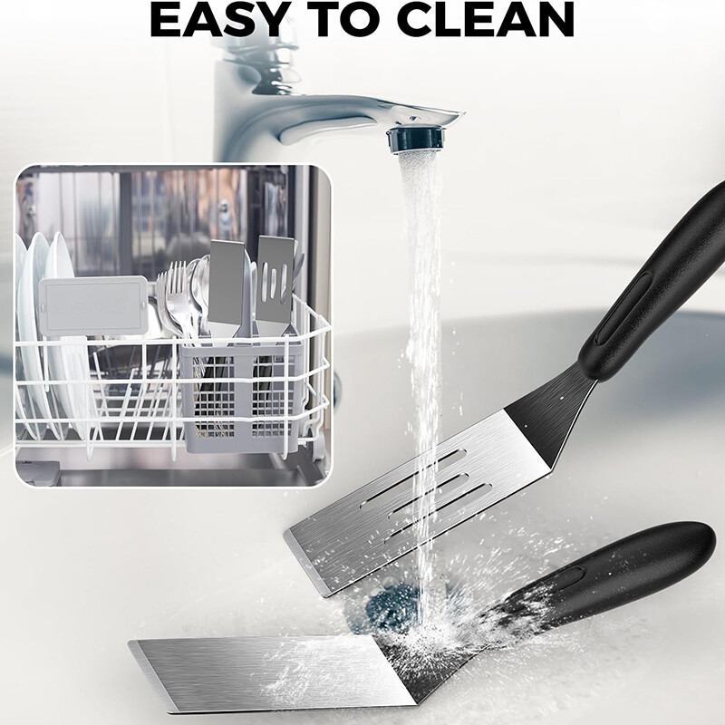 Nerūsējošā tērauda kvadrātveida galva steiks gatavošanas lāpstiņa koka rokturis picas lāpsta pankūka liellopu gaļas virpotājs skrāpis grila piederumi virtuvei