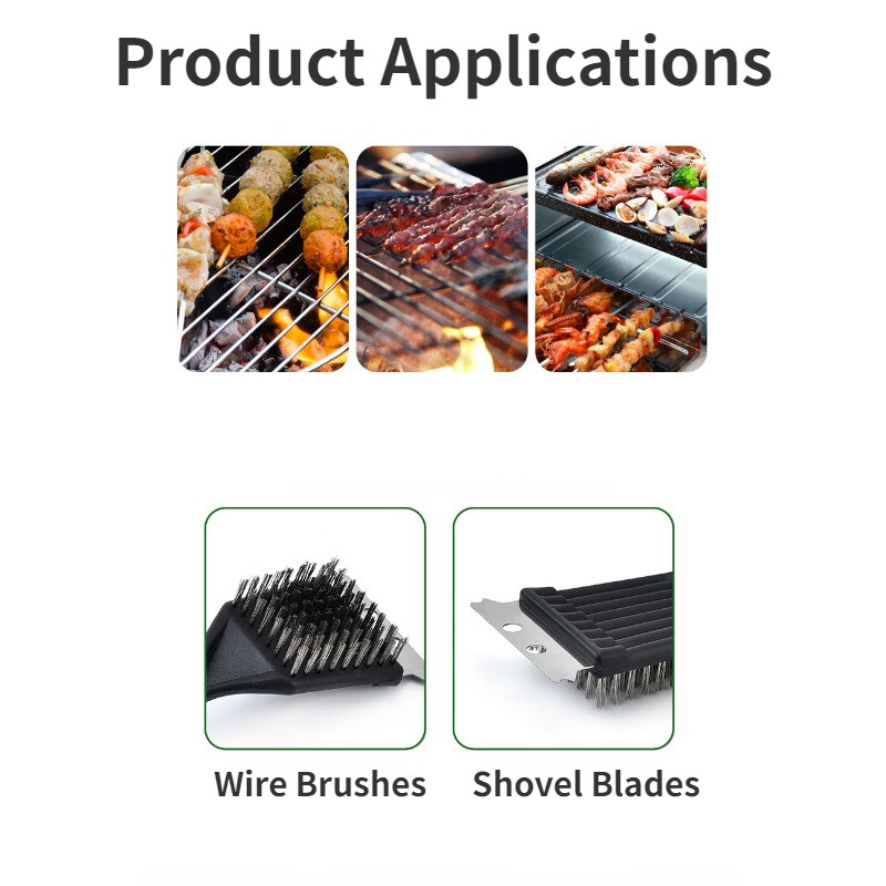 Grilēšanas rīki Nerūsējošā tērauda tīrīšanas birste Virtuves instrumenti BBQ grils Viegli lietojams Tīrīšana Caurspīdīgs Grūti noņemt atlikumus