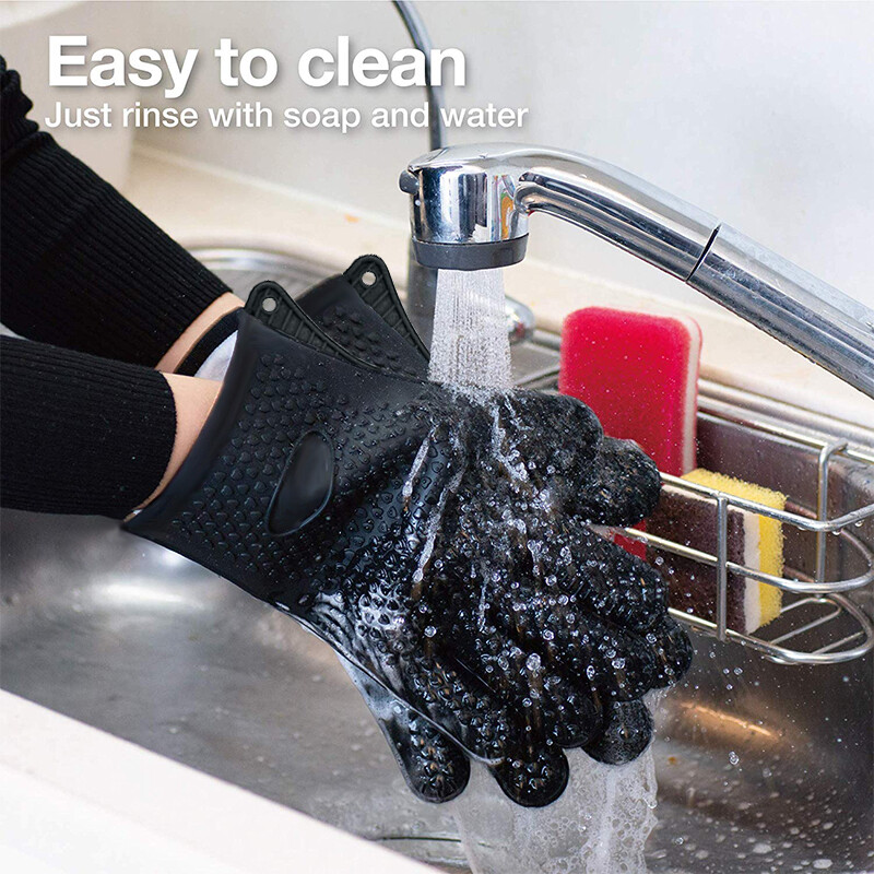 1/2 vnt Orkaitės pirštinės kepimo pirštinės 230 karščiui atsparios silikoninės pirštinės virtuvės storio kepsninės orkaitės kepimo pirštinės BBQ grilio pirštinės