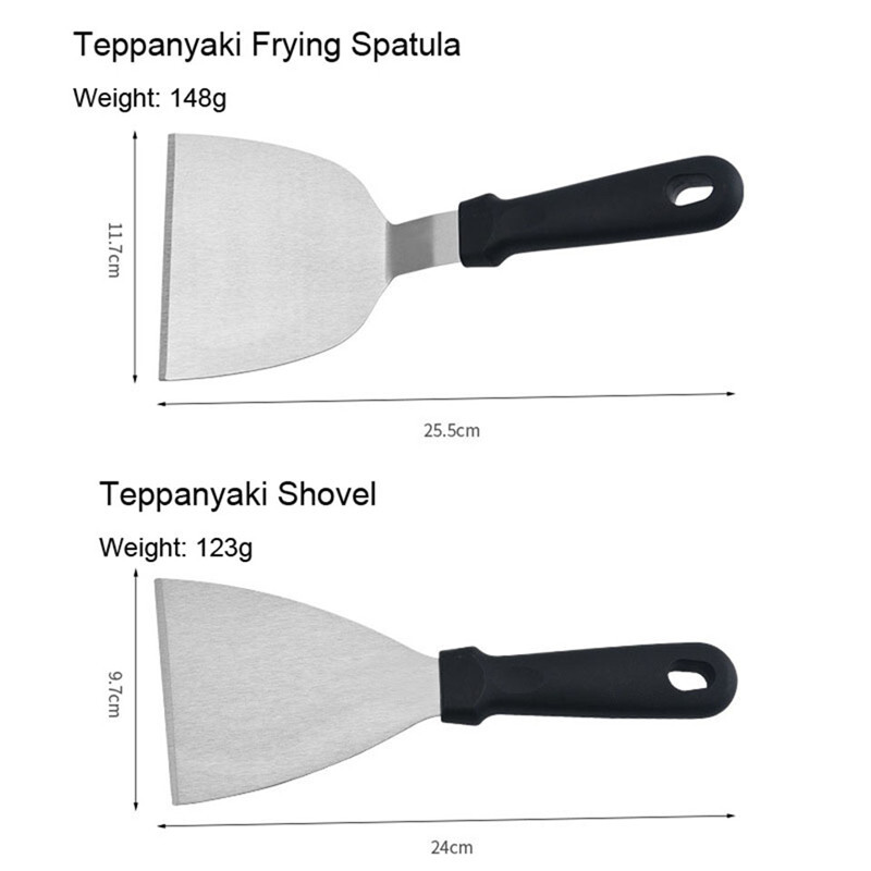 Nerūsējošā tērauda metāla režģa lāpstiņa hamburgera virpotājs skrāpis pankūku pleznas Lieliski piemērots BBQ grilam
