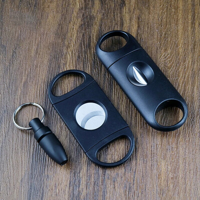 Brūns 4 cigāru komplekts cigāru griezēja kabatas pelnu trauks V-Cut Sharp Puro šķēres Giljotīnas perforators nazis sīkrīks Kubas cigāru piederumi