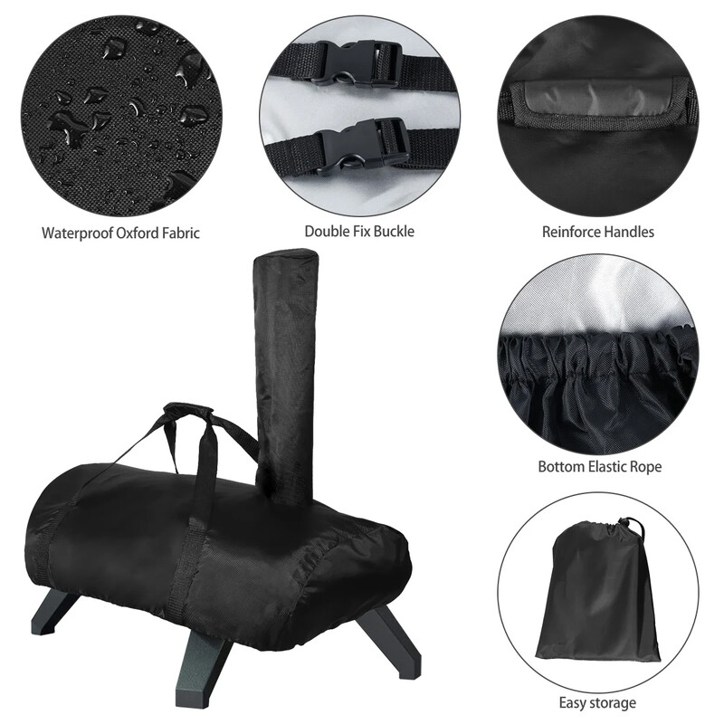 Κάλυμμα φούρνου πίτσας για Ooni Karu 12 Κάλυμμα φούρνου πίτσας 420D Υφασμάτινο αδιάβροχο κάλυμμα φούρνου πίτσας Κάλυμμα μεταφοράς εξωτερικού χώρου Αξεσουάρ BBQ