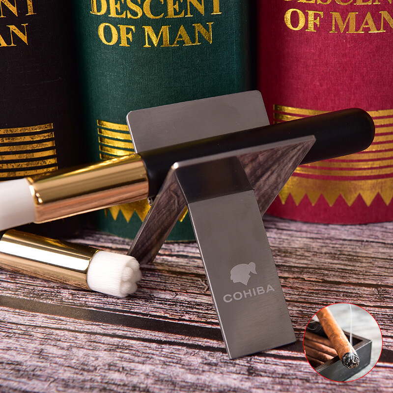 Nerūsējošā tērauda cigāru pelnu trauka turētājs Tērauda praktiskie sīkrīki Sudraba salokāmi statīvs cigāru statīvs Paplāte smēķēšanas piederumu piederumi