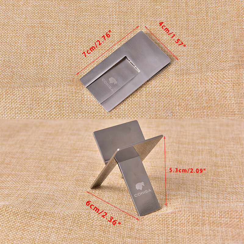 Nerūsējošā tērauda cigāru pelnu trauka turētājs Tērauda praktiskie sīkrīki Sudraba salokāmi statīvs cigāru statīvs Paplāte smēķēšanas piederumu piederumi
