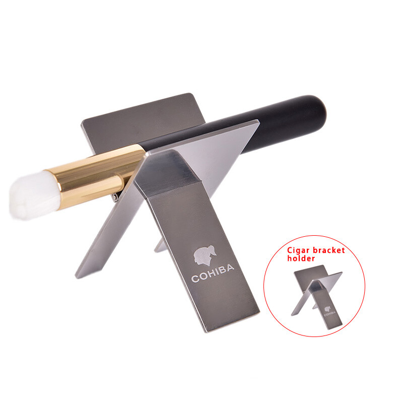 Nerūsējošā tērauda cigāru pelnu trauka turētājs Tērauda praktiskie sīkrīki Sudraba salokāmi statīvs cigāru statīvs Paplāte smēķēšanas piederumu piederumi