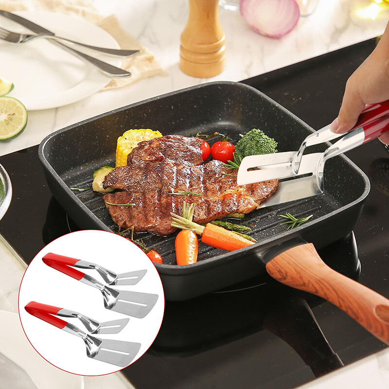 Nerūsējošā tērauda steiku saspraude pankūka bārbekjū lāpstiņa BBQ knaibles zivju cepšana lāpstiņa saspraude Maizes sprādze mājsaimniecības virtuves rīks