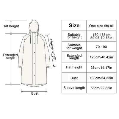 Mood naiste meeste vihmamantel paksendatud veekindlad rõivad täiskasvanutele matkamiseks korduvkasutatav pontšo vihmariided kuum EVA vihmamantel