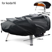 Picas cepeškrāsns vāks Koda 12 16 pārnēsājams 600D Oxford audums ūdensizturīgs picas krāsns putekļu necaurlaidīgs vāks BBQ piederumi melni