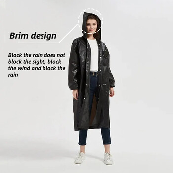 Υψηλής ποιότητας 1 τεμάχιο EVA Unisex Raincoat Thickened Raincoat Γυναικείο αδιάβροχο ανδρικό μαύρο κοστούμι Camping αδιάβροχο κοστούμι