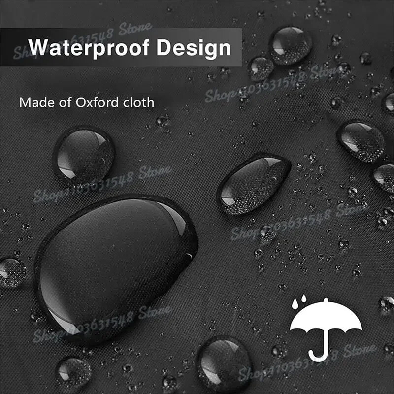 Apaļš melns āra grila pārsegs Uguns bedres plīts BBQ pārsegi Ūdensizturīgi lieljaudas dārza 210D auduma elektriskais grila aizsargpārklājs