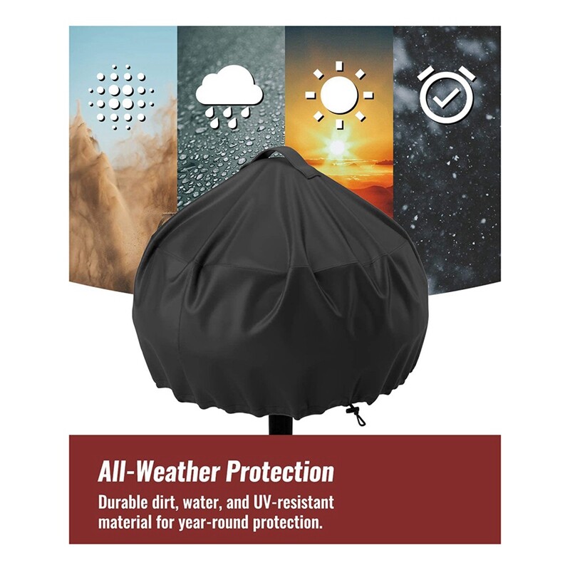 1 gab. BBQ pārsegs āra elektriskā grila pārsegs ūdensnecaurlaidīgs grila pārsegs, melns