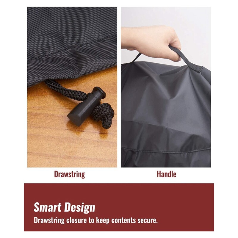 1 gab. BBQ pārsegs āra elektriskā grila pārsegs ūdensnecaurlaidīgs grila pārsegs, melns