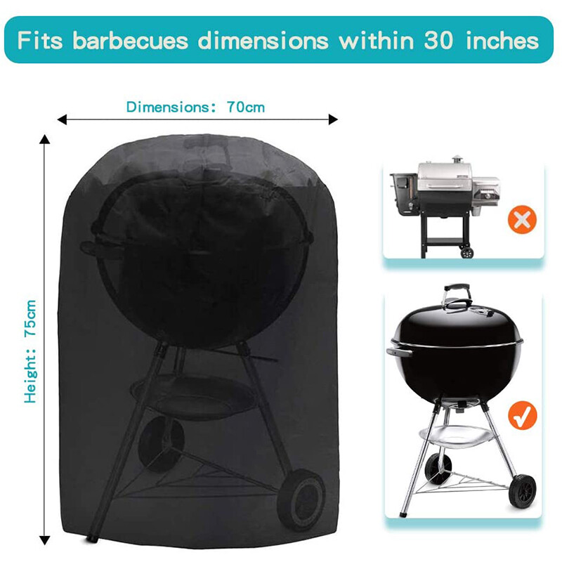 Barbekjū pārsegs, tējkannas grila pārsegs Ūdensnecaurlaidīgs Heavy Duty 420D Oxford auduma plīsumiem izturīgs grila grila pārsegs