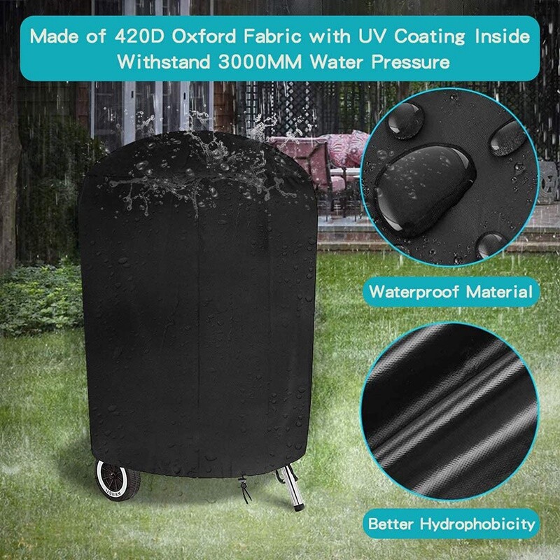 Barbekjū pārsegs, tējkannas grila pārsegs Ūdensnecaurlaidīgs Heavy Duty 420D Oxford auduma plīsumiem izturīgs grila grila pārsegs