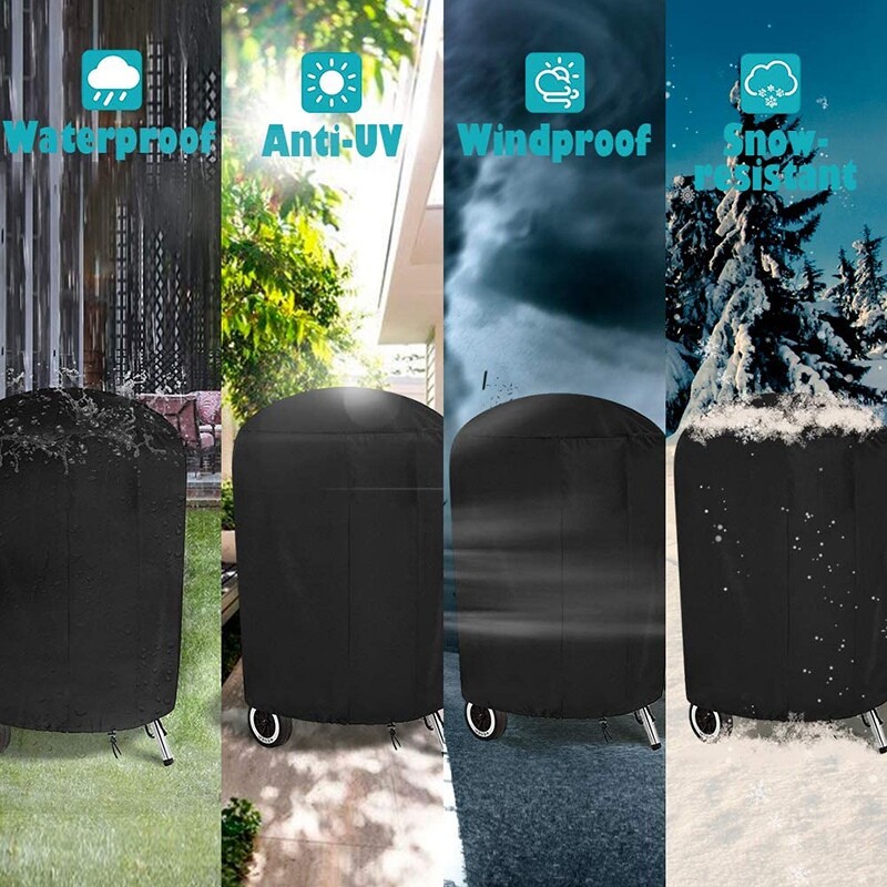 Barbekjū pārsegs, tējkannas grila pārsegs Ūdensnecaurlaidīgs Heavy Duty 420D Oxford auduma plīsumiem izturīgs grila grila pārsegs