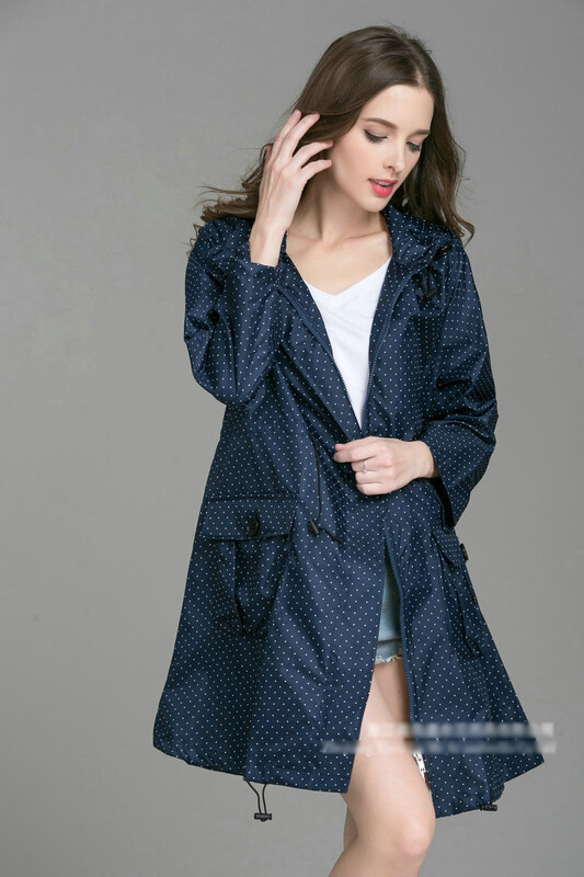 Uus moodne naiste vihmamantel mütsiga Kokkupandavad kätised Naiste kleidi stiil Kerge vihmamantel Veekindel meeste vihmariided tuulekindel jope