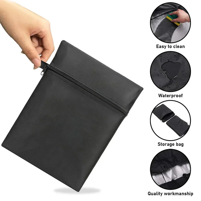 BBQ pārsegs āra putekļu ūdensizturīgs 210D Oxford Weber lieljaudas grila pārsegs lietus aizsargājošs āra grila grila pārsegs apaļš