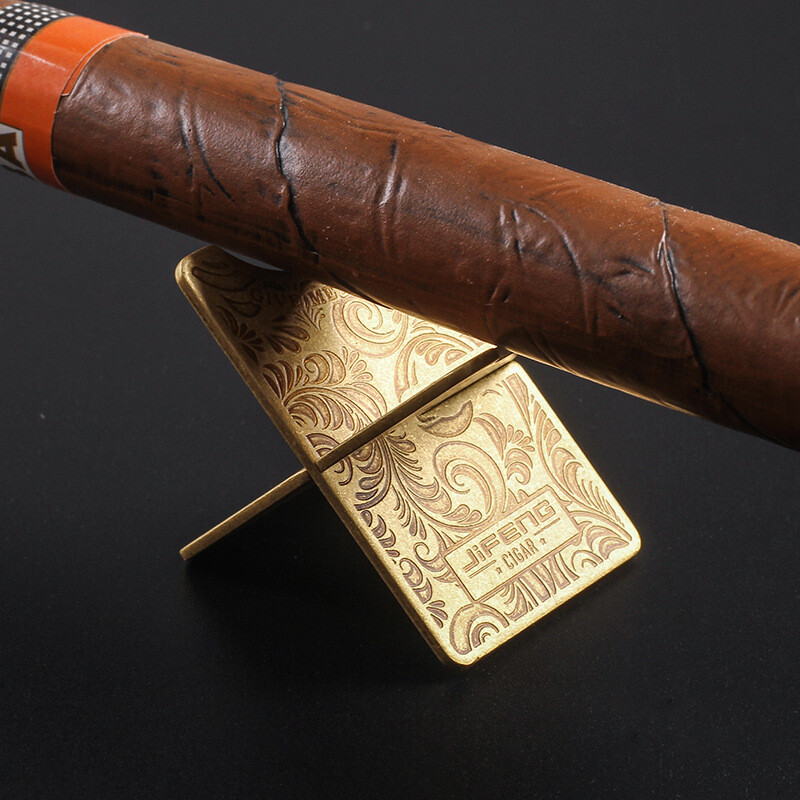 Izgrebts misiņa cigāru statīva turētājs salokāms cigāru turētāja plaukts cigāru plaukts cigāru displeja plaukts cigāru plaukta turētāja rīks, dāvana