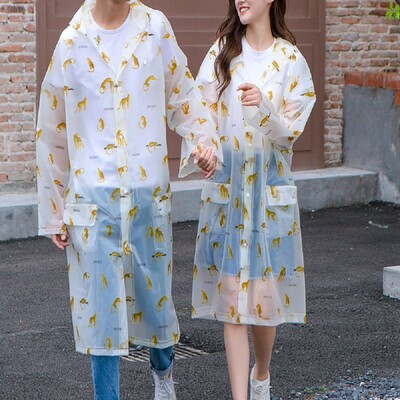 Διαφανές αδιάβροχο Αδιάβροχο Μακρύ μανδύα μεγάλου μεγέθους Poncho Γυναικεία Ανδρικά αδιάβροχα χαριτωμένα κινούμενα σχέδια Διαφανές κάλυμμα για μπουφάν βροχής