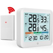 NOKLEAD LCD Ψηφιακό Θερμόμετρο Υγρόμετρο Εσωτερική Εξωτερική Θερμοκρασία Μετρητής υγρασίας Θερμοκρασία και Αισθητήρας Υγρασίας Γραφείο Οικία