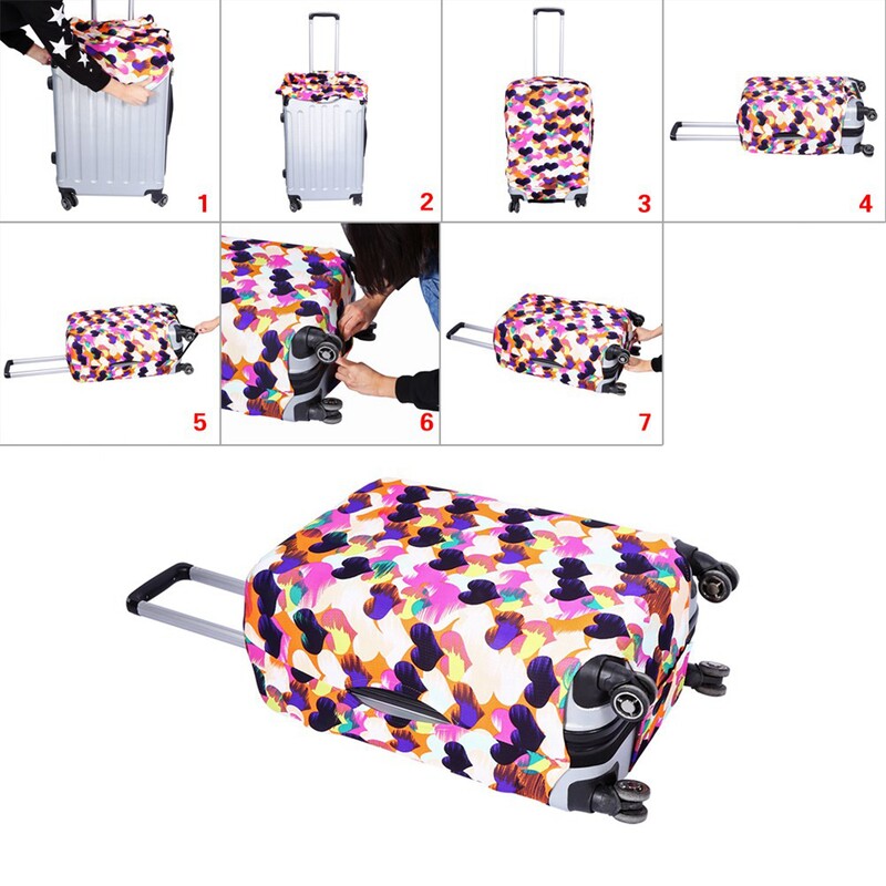 3 μεγέθη 3 μοτίβα Ελαστική βαλίτσα ταξιδιού με προστασία από τη σκόνη Προστατευτικό κάλυμμα προστασίας αποσκευών Τσάντα κάλυμμα βαλίτσας προστατευτικό βαλίτσας