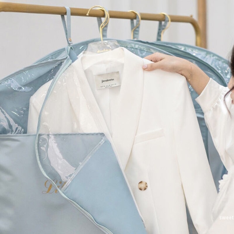 Τσάντα σκόνης ρούχων Αδιάβροχη αποθήκευση Νυφικό Κάλυμμα Κοστούμι Παλτό Αποθήκευση Ντουλάπα Κρεμαστά Ρούχα Κλειστό