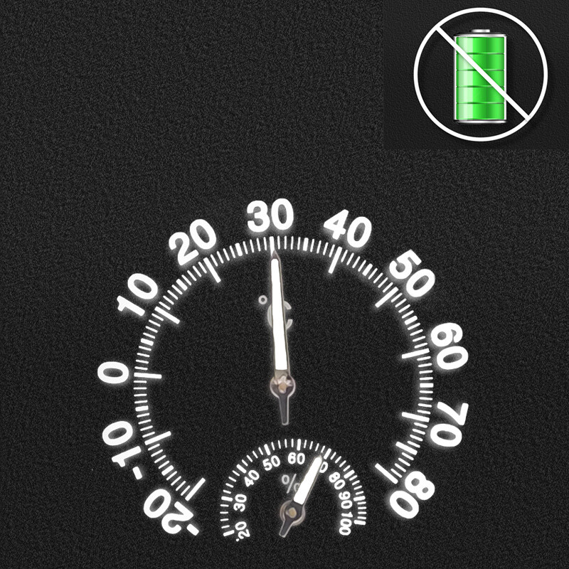Autosalongi helendav termomeeter Hügromeeter ilma akuta Kodu Termohügromeeter Sõidukile paigaldatav temperatuuriniiskusmõõtur