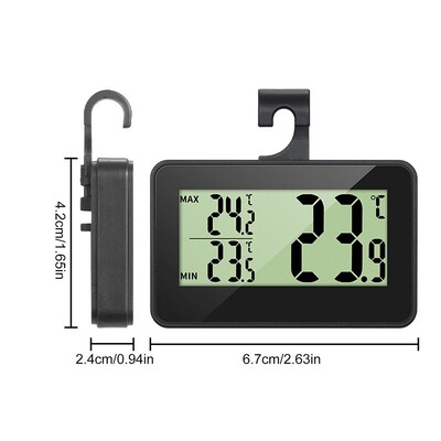 Juhtmevabad külmiku termomeetrid veekindlad suur LCD-ekraan Max/Min Salvestusfunktsioon Külmkapi termomeetrid Digitaalne sügavkülmik