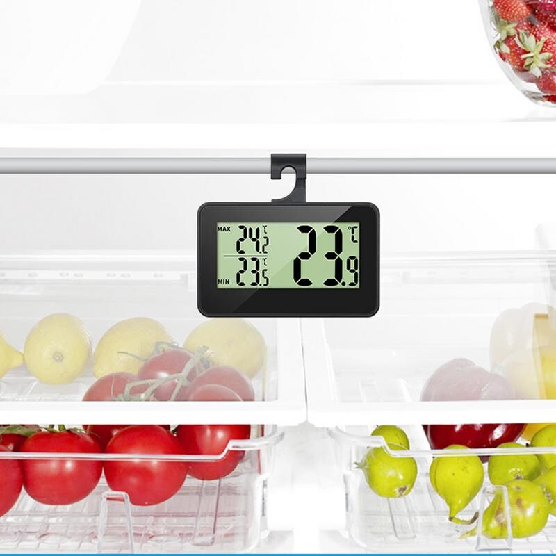 Juhtmevabad külmiku termomeetrid veekindlad suur LCD-ekraan Max/Min Salvestusfunktsioon Külmkapi termomeetrid Digitaalne sügavkülmik
