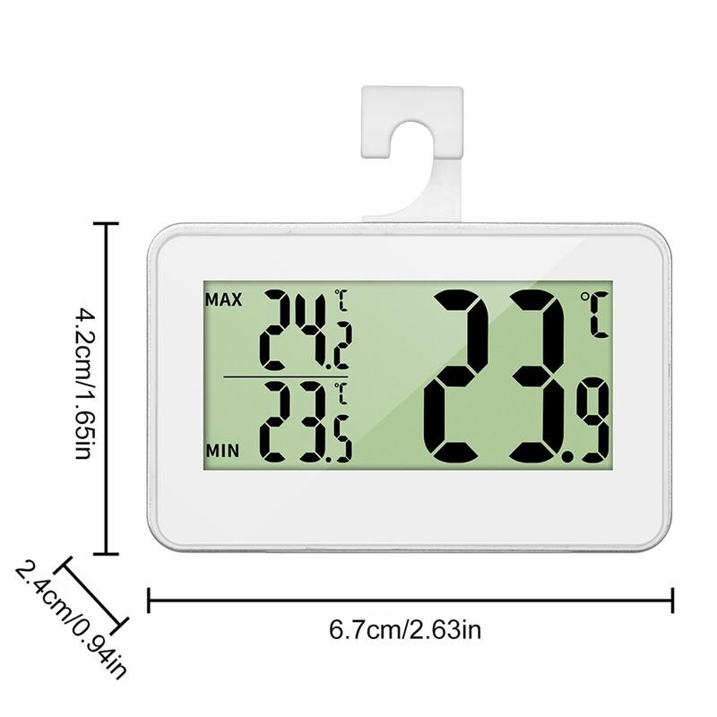 Juhtmevabad külmiku termomeetrid veekindlad suur LCD-ekraan Max/Min Salvestusfunktsioon Külmkapi termomeetrid Digitaalne sügavkülmik