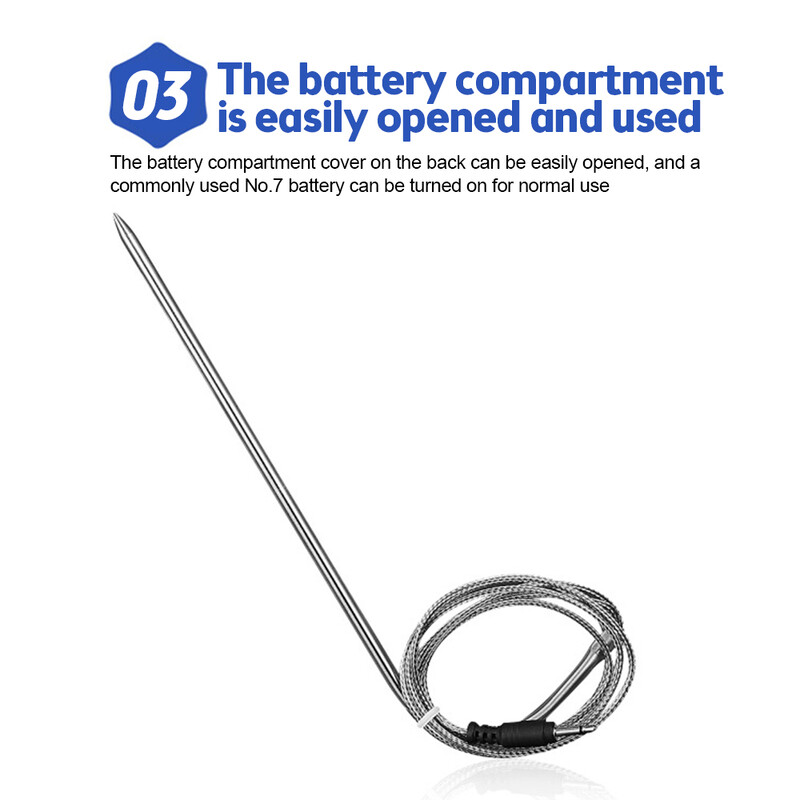 TA278 Termometru digital de bucătărie Sondă din oțel inoxidabil Carne BBQ Temperatura Alimentelor Programable Gratar Instrumente de gătit Alarma