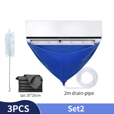 1/3/4tk Konditsioneeri puhastuskoti komplekt Veekindel seinale paigaldatav jagatud õhukonditsioneeri puhastuskate koos äravoolupuhastusvahenditega